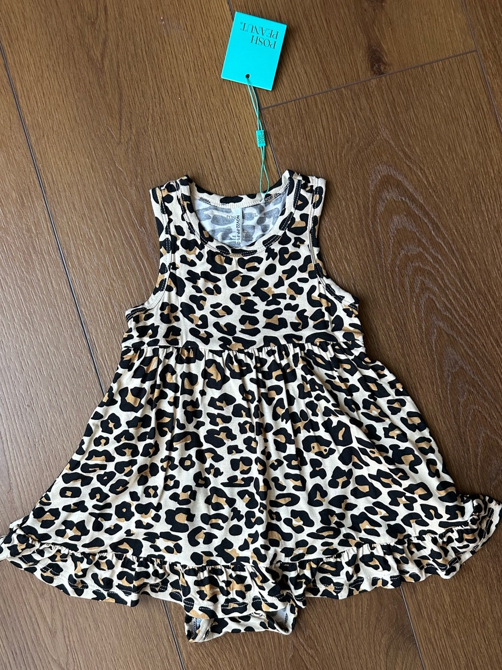 Posh Peanut Leopard Print Onesie dress NWT